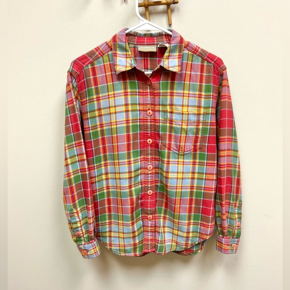 lizwear Tops - 90s Vintage 🌈✨ Lizwear x Liz Claiborne Multi-Colored Plaid Flannel